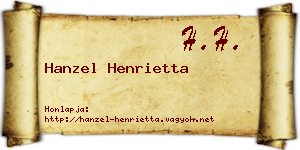 Hanzel Henrietta névjegykártya